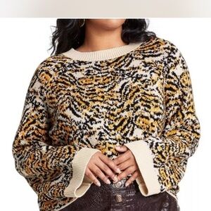 Rachel Comey Cream and Gold Patterned Sweater